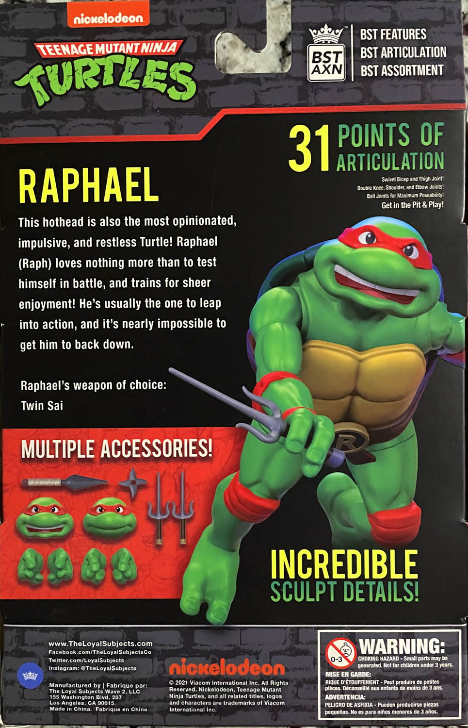 Raphael - The Loyal Subjects (Teenage Mutant Ninja Turtles) action figure collectible - Main Image 2