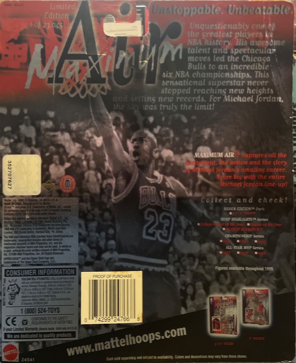 Mattel Hoops Michael Jordan North Carolina Tar Heels - Mattel action figure collectible [Barcode 074299247668] - Main Image 2