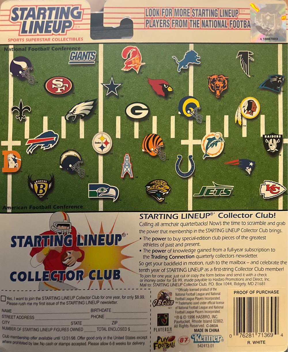 Starting Lineup Reggie White Green Bay Packers - Kenner action figure collectible [Barcode 076281713694] - Main Image 2