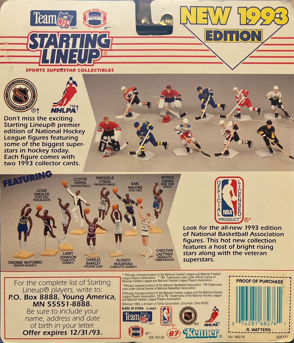 Ricky Watters • San Francisco 49ers - Kenner (Starting Lineup: Football) action figure collectible [Barcode 076281682761] - Main Image 2