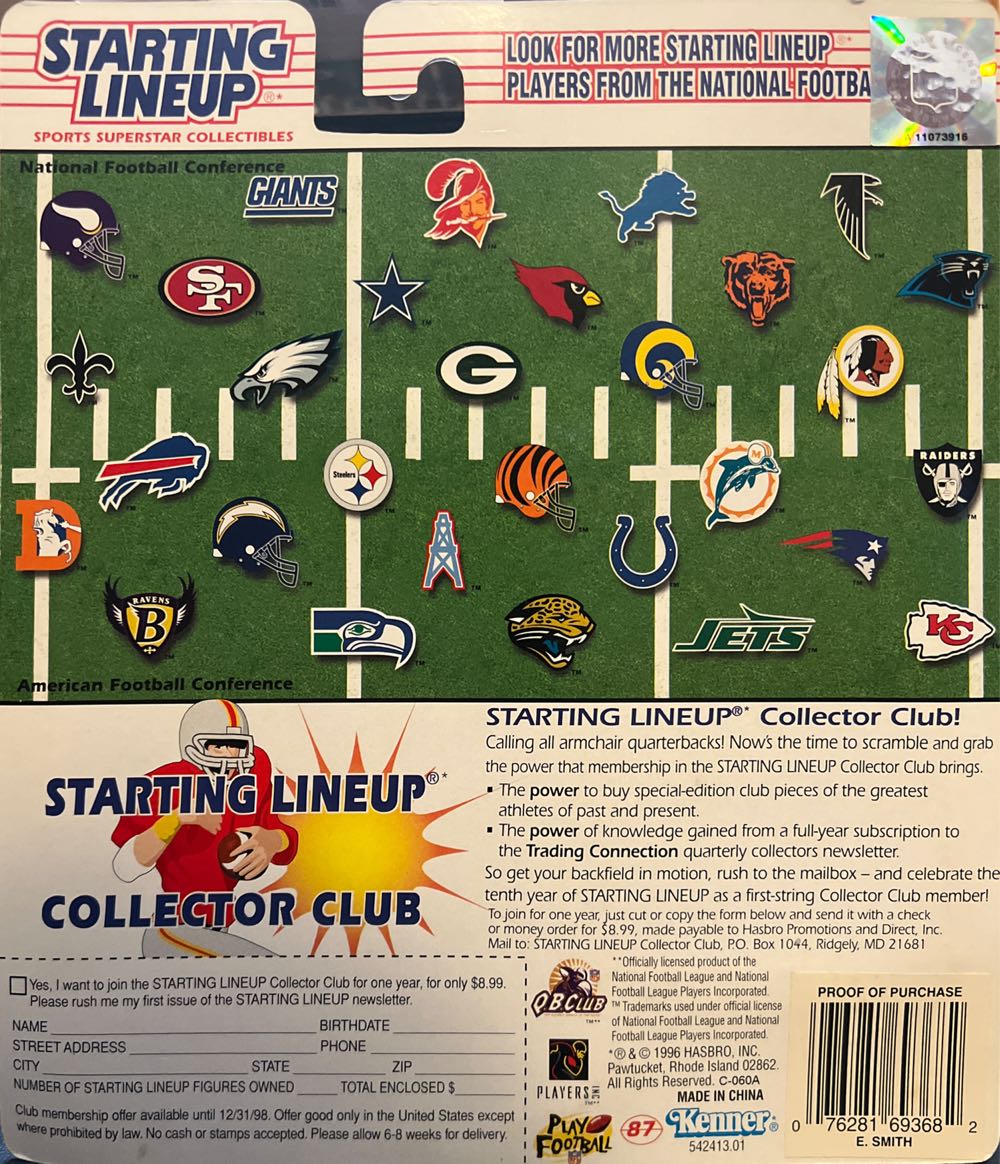 Starting Lineup Emmitt Smith Dallas Cowboys - Kenner action figure collectible [Barcode 076281693682] - Main Image 2