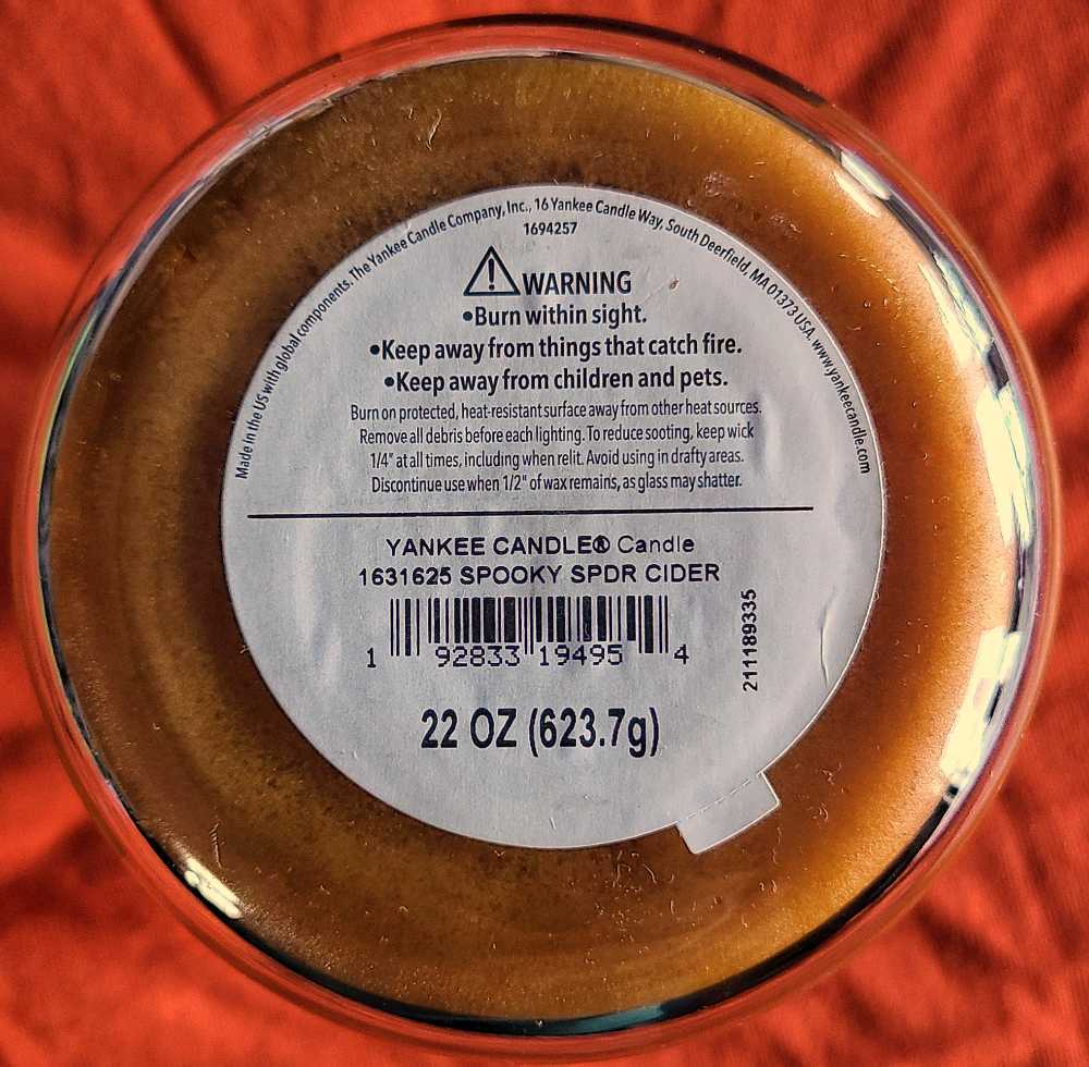 CANDLE: Halloween Yankee Spooky Spider Cider 2021 - Yankee Candle (Halloween Candles) action figure collectible [Barcode 192833194954] - Main Image 2