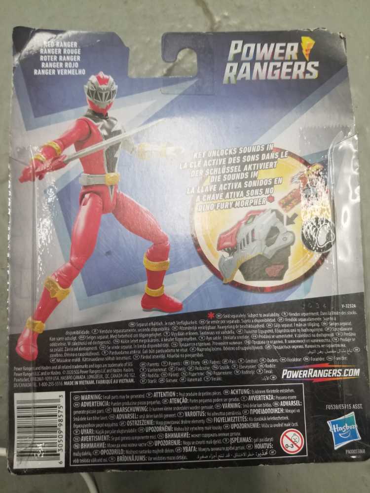Power Rangers Dino Fury Red Ranger 6-inch Action Figure Toy Inspired By Tv Show With Dino Fury Key And Dino-themed Accessory For Ages 4 And Up  action figure collectible [Barcode 630509985753] - Main Image 3