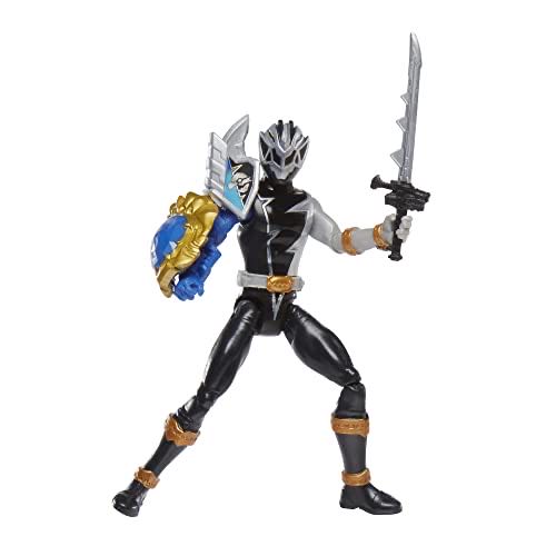 Power Rangers Dino Fury Black Ranger With Shield Sleeve 6-inch Action Figure Toy Dino Fury Key Chromafury Saber Accessory Ages 4 And Up  action figure collectible [Barcode 195166153087] - Main Image 1