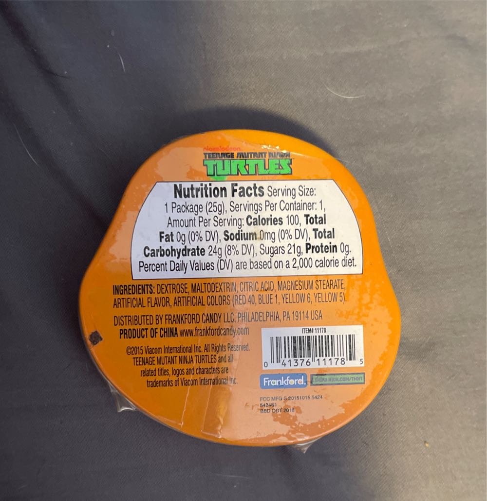 Nickelodeon Teenage Mutant Ninja Turtle Michelangelo Candy Tin  action figure collectible [Barcode 041376111785] - Main Image 2