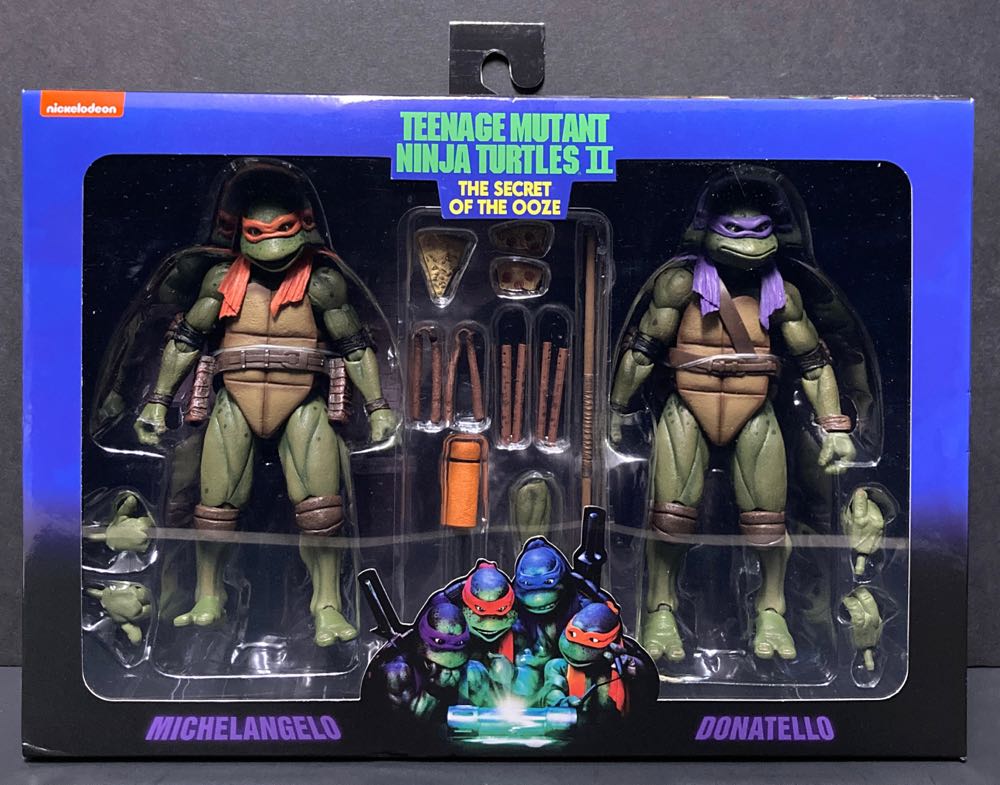 TMNT - Michelangelo & Donatello (2-Pack) - Neca/Reel Toys (Teenage Mutant Ninja Turtles) action figure collectible [Barcode 634482542408] - Main Image 2