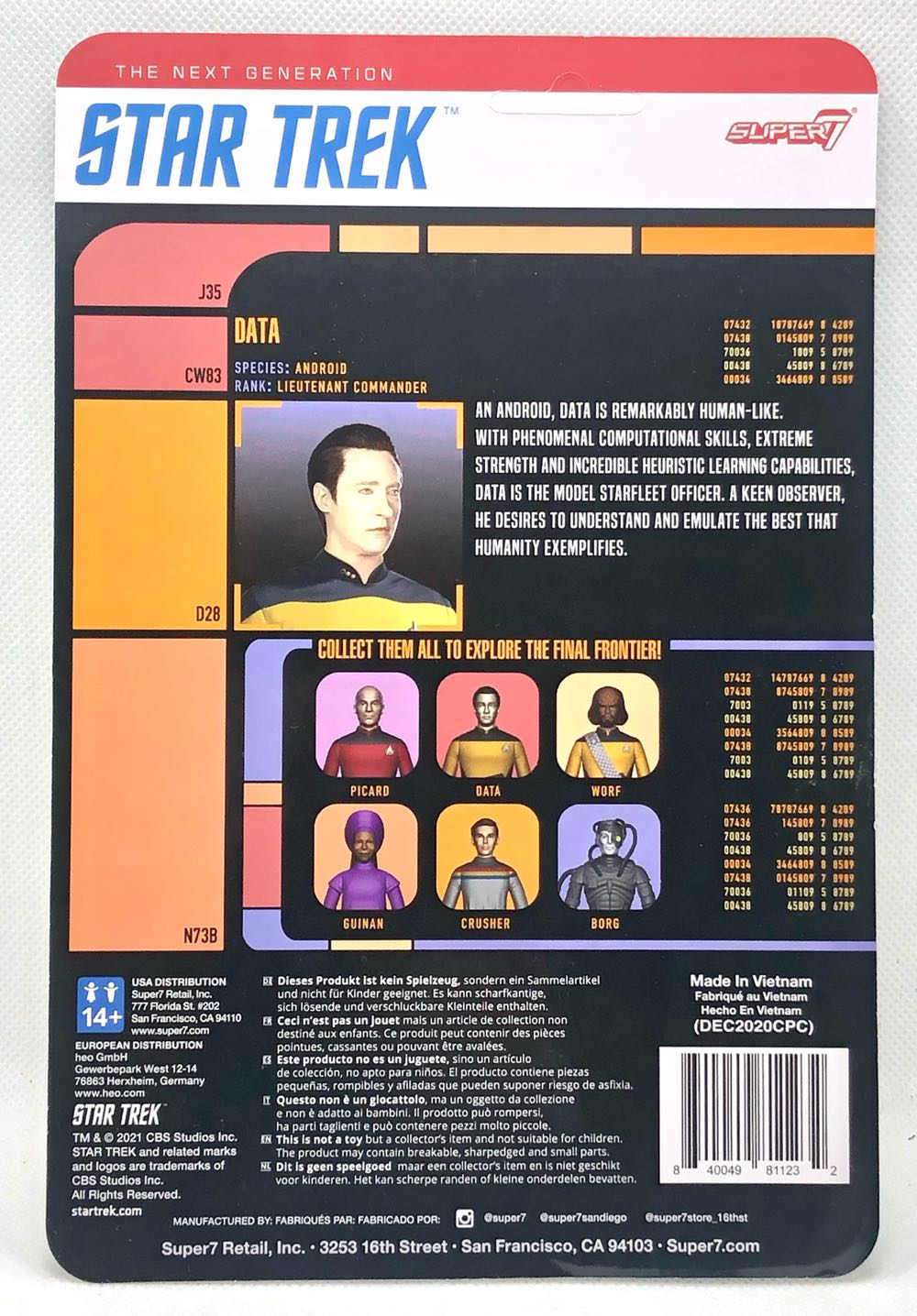 Data - Super7 (Star Trek ReAction) (Star Trek) action figure collectible - Main Image 2