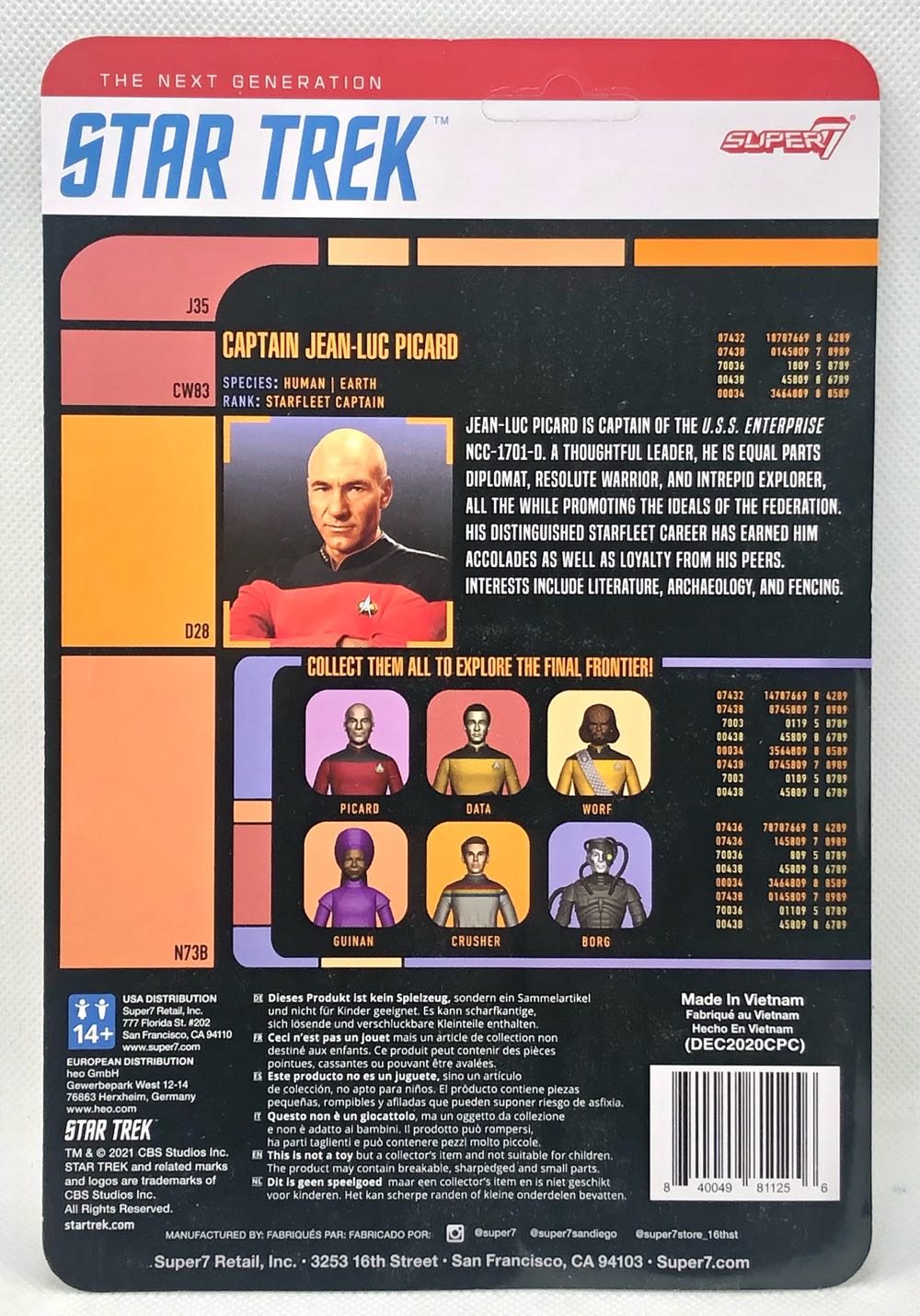 Capt. Picard - Super7 (Star Trek ReAction) (Star Trek) action figure collectible - Main Image 2