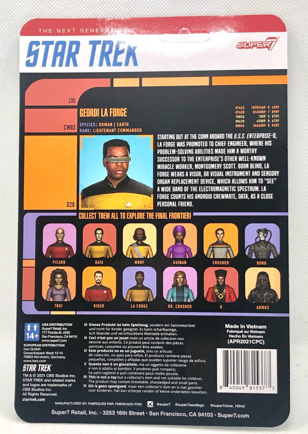 La Forge - Super7 (Star Trek ReAction) (Star Trek) action figure collectible - Main Image 2