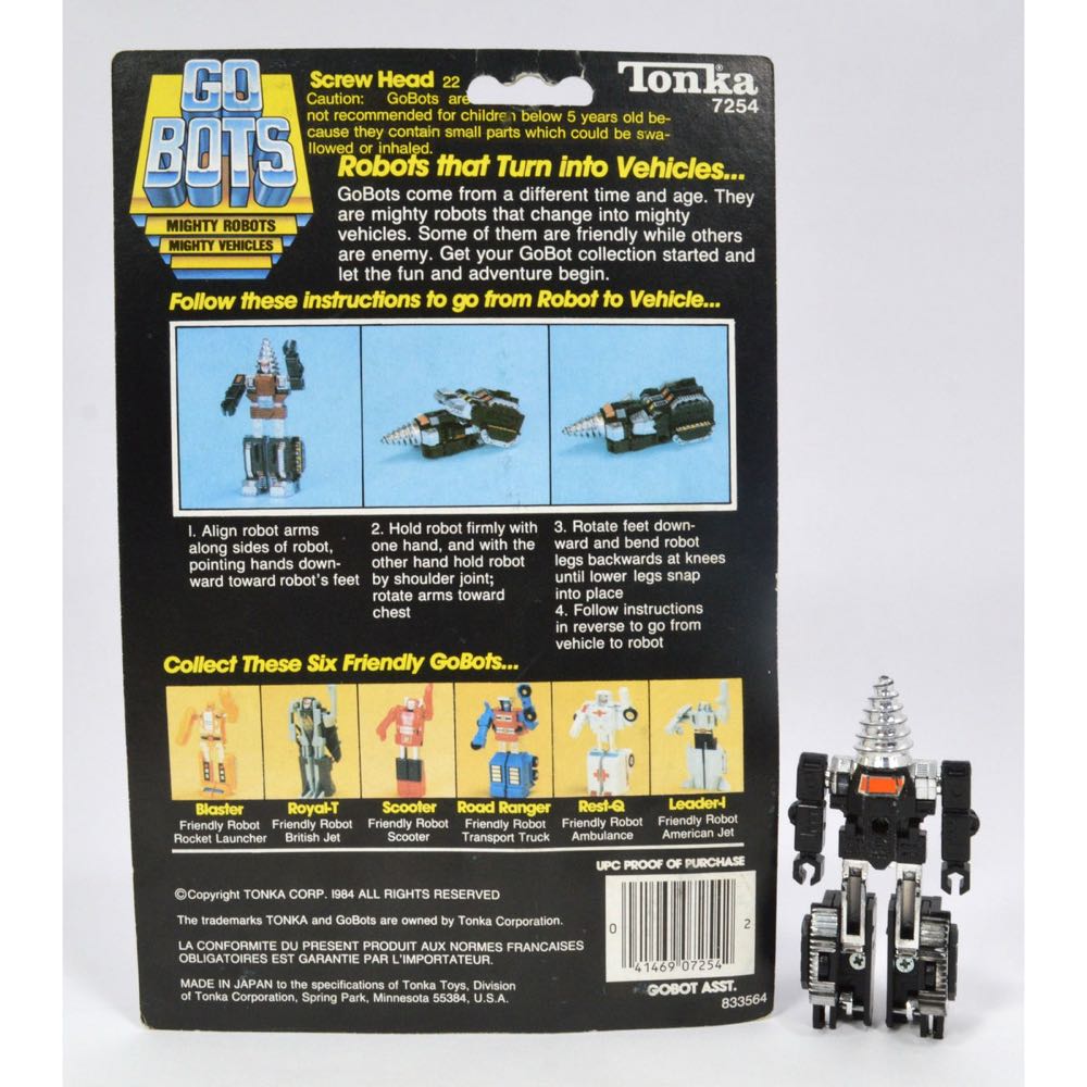 Go-Bots Screw Head Tonka Go-bots Enemy Robot Drill - Tonka (Go-Bots) action figure collectible [Barcode 041469072016] - Main Image 4