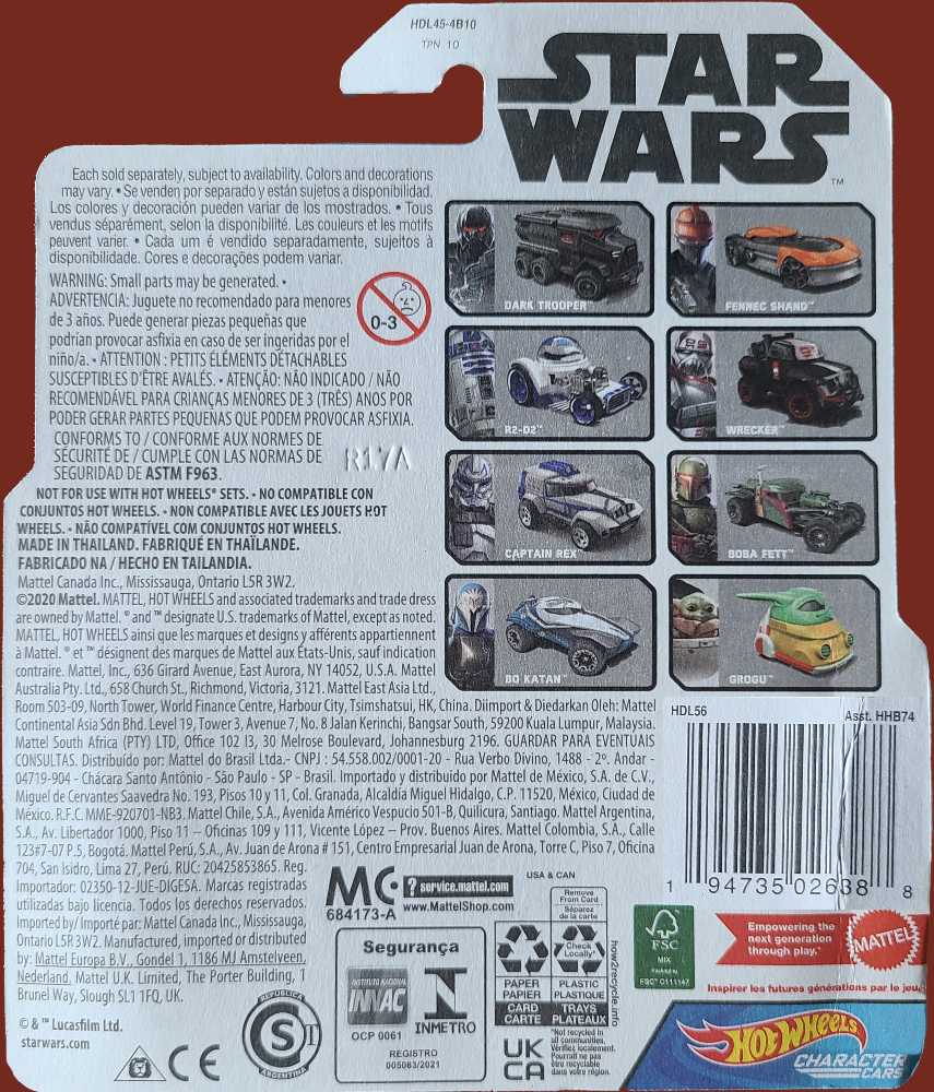 Hot Wheels Star Wars Character Cars Fennec Shand  Diecast Car 2022  TBOB - Hot Wheels by Mattel (Star Wars Hot Wheels) action figure collectible [Barcode 194735026388] - Main Image 2
