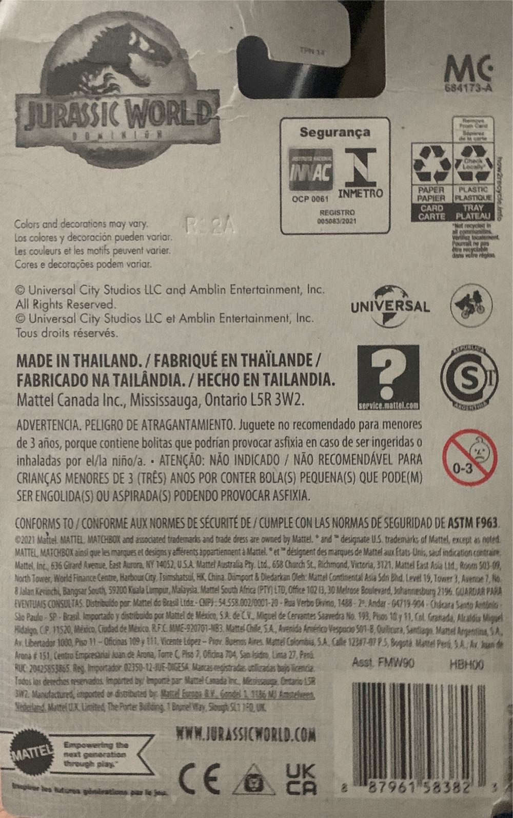 Giroesfera - Matchbox / Mattel (Jurassic World Vehiculos) action figure collectible [Barcode 887961583823] - Main Image 2