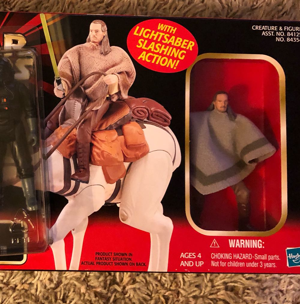 Eopie And Qui-gon Jinn With Lightsaber Slashing Action - Hasbro (Episode I) action figure collectible [Barcode 4904810607281] - Main Image 2