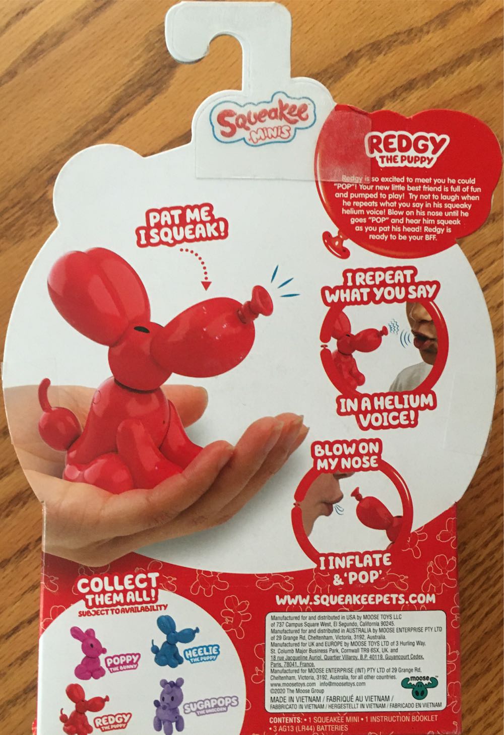 Squeakee Minis Redgy The Puppy | Interactive Toy Pet With Chat Back  action figure collectible [Barcode 630996123218] - Main Image 3