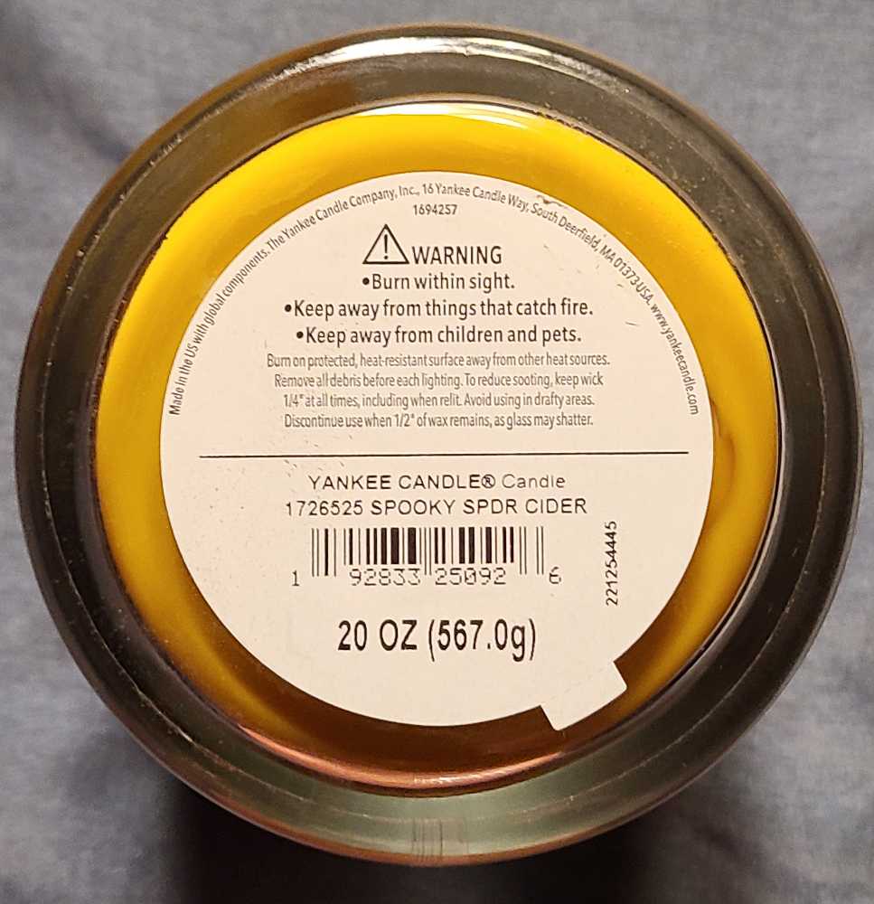 CANDLE: Halloween Yankee Spooky Spider Cider 2022 Tumbler - Yankee Candle (Halloween Candles) action figure collectible [Barcode 192833250926] - Main Image 2