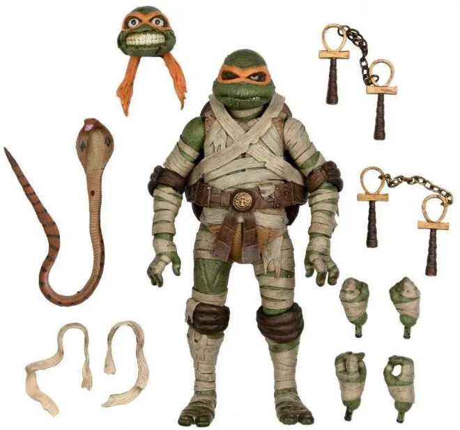 TMNT X Universal Monsters - Michelangelo As The Mummy (Ultimate) - Neca (TMNT) action figure collectible [Barcode 634482541876] - Main Image 2