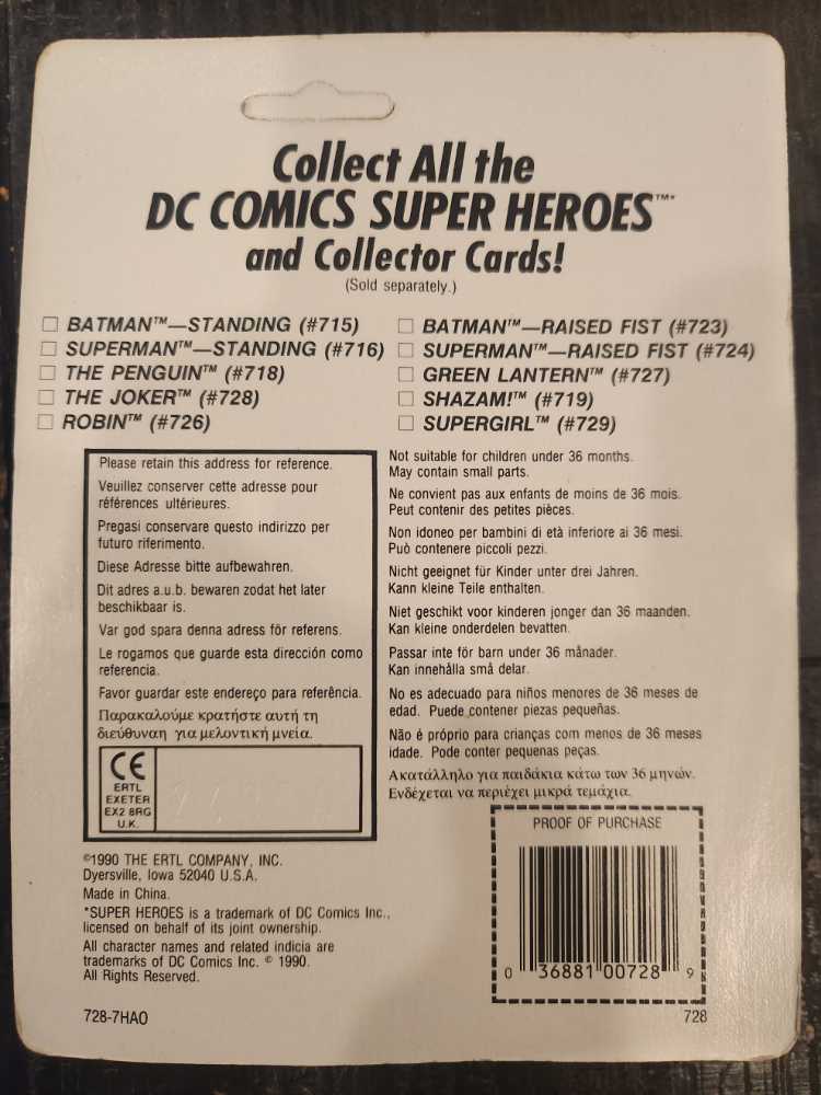 The Joker - Ertl (DC Comics Super Heroes: Diecast Metal Figures w/Card) action figure collectible [Barcode 036881007289] - Main Image 2