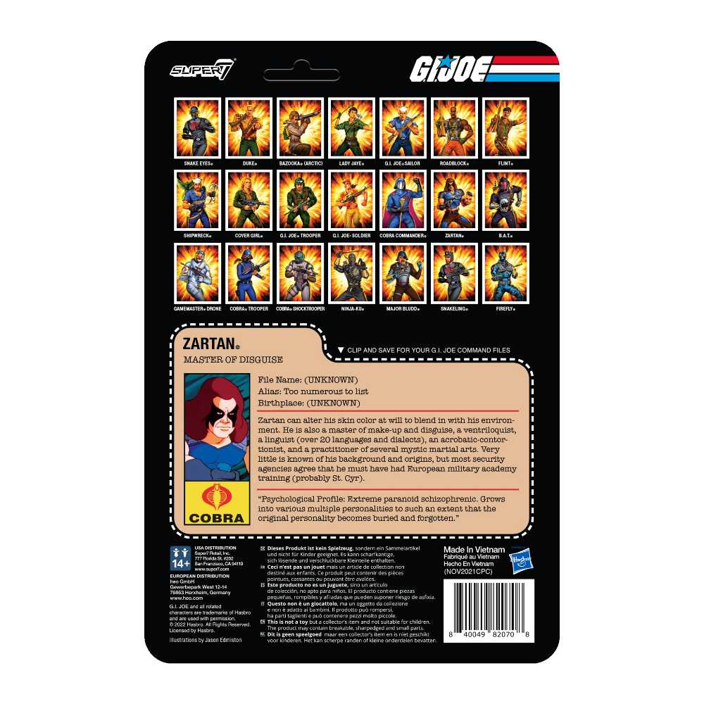 Zartan - Super7 (G.I. Joe) action figure collectible [Barcode 840049820708] - Main Image 2