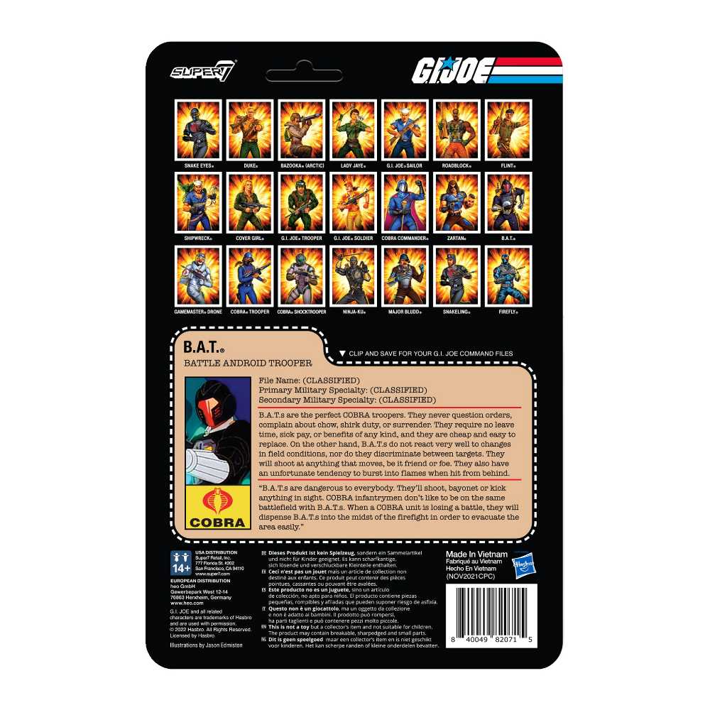 B.A.T. (Battle Android Trooper) - Super7 (G.I. Joe) action figure collectible [Barcode 840049820715] - Main Image 2