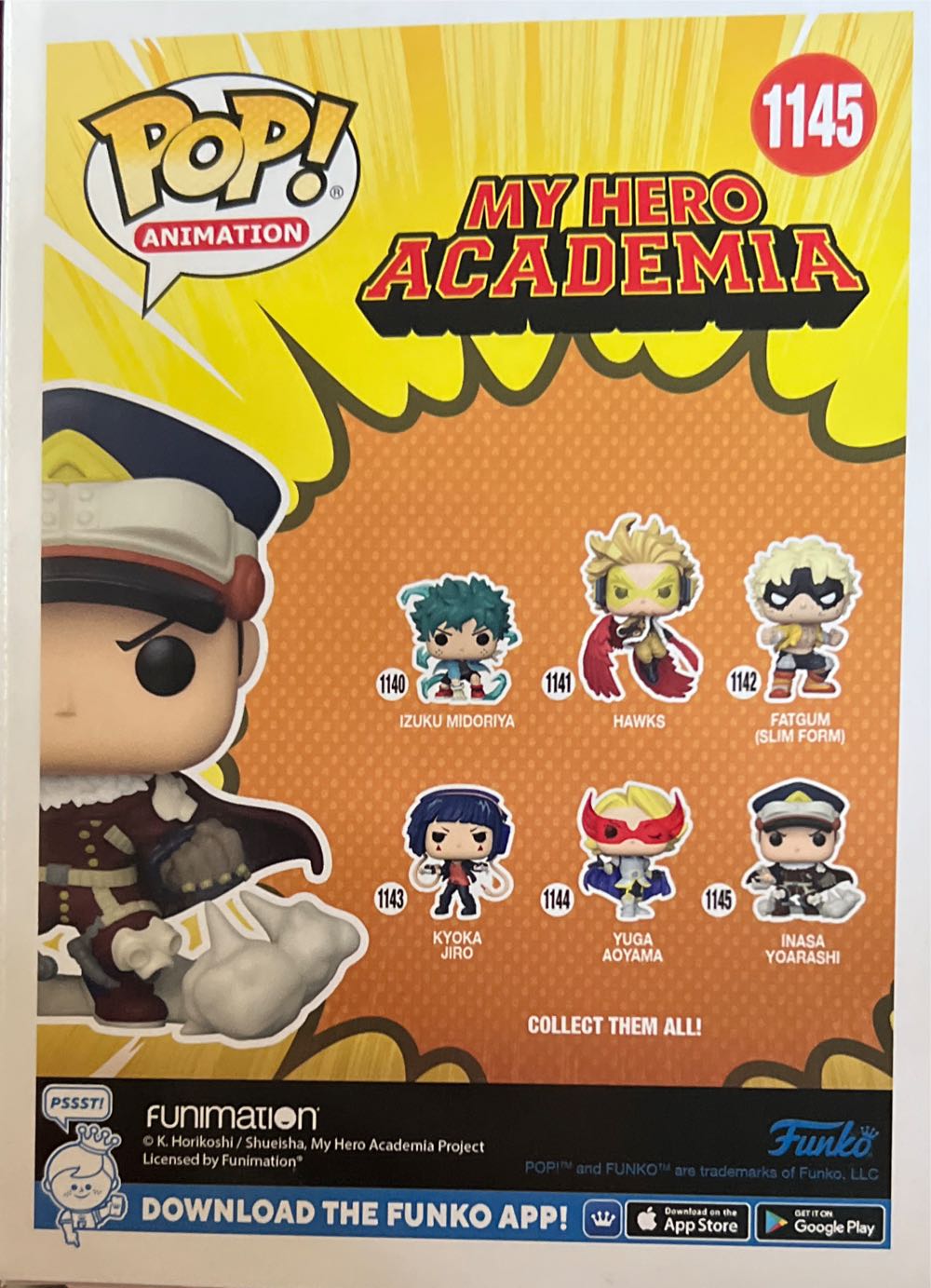 1145 Pop My Hero Academia Inasa Yoarashi  action figure collectible [Barcode 889698586009] - Main Image 3