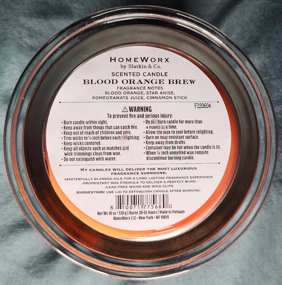 CANDLE: Halloween HomeWorx Blood Orange Brew 2022 - Homeworx (Halloween Candles) action figure collectible [Barcode 810071775680] - Main Image 2