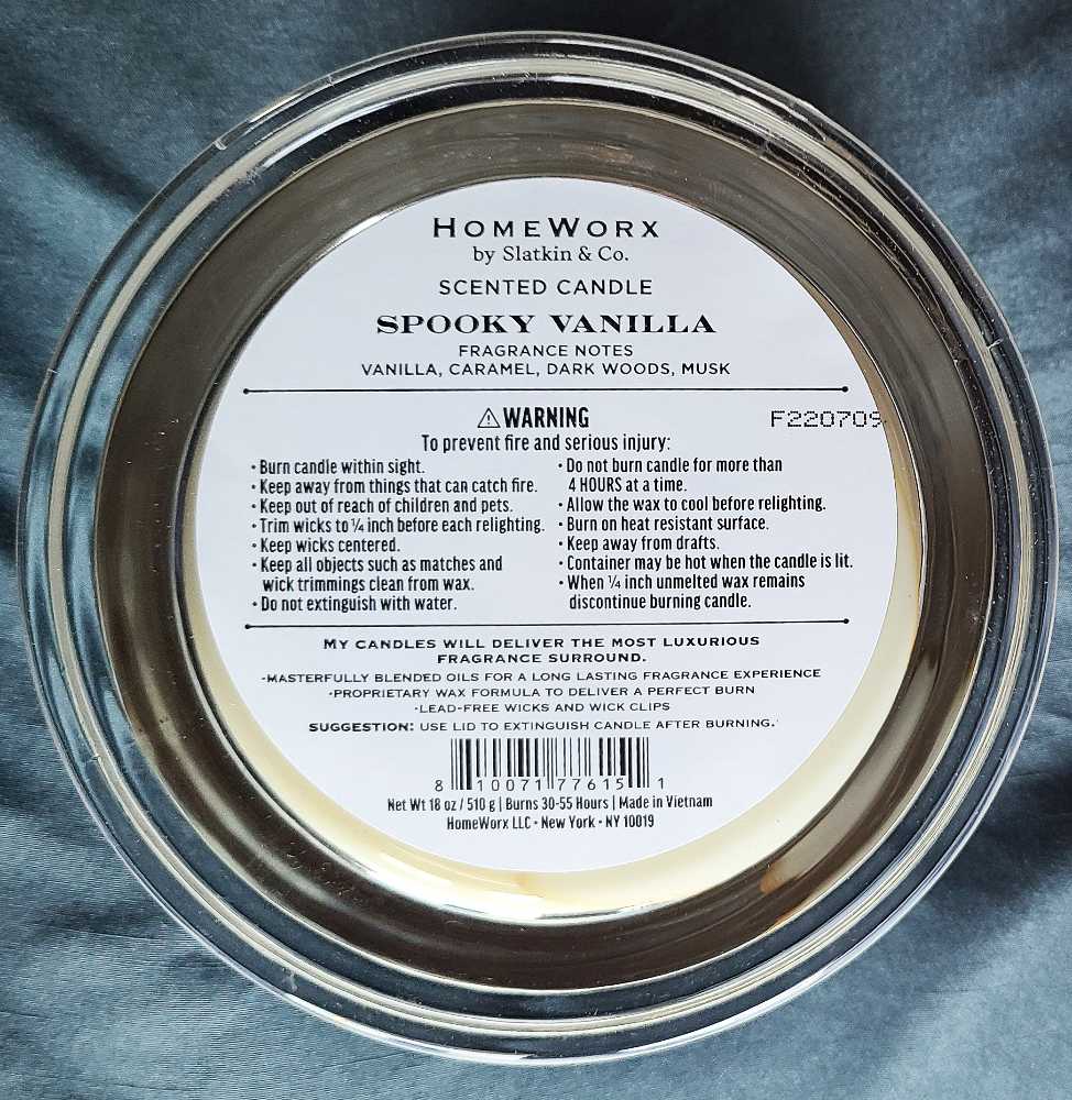 CANDLE: Halloween HomeWorx Spooky Vanilla 2022 - Homeworx (Halloween Candles) action figure collectible [Barcode 2216817776757] - Main Image 2