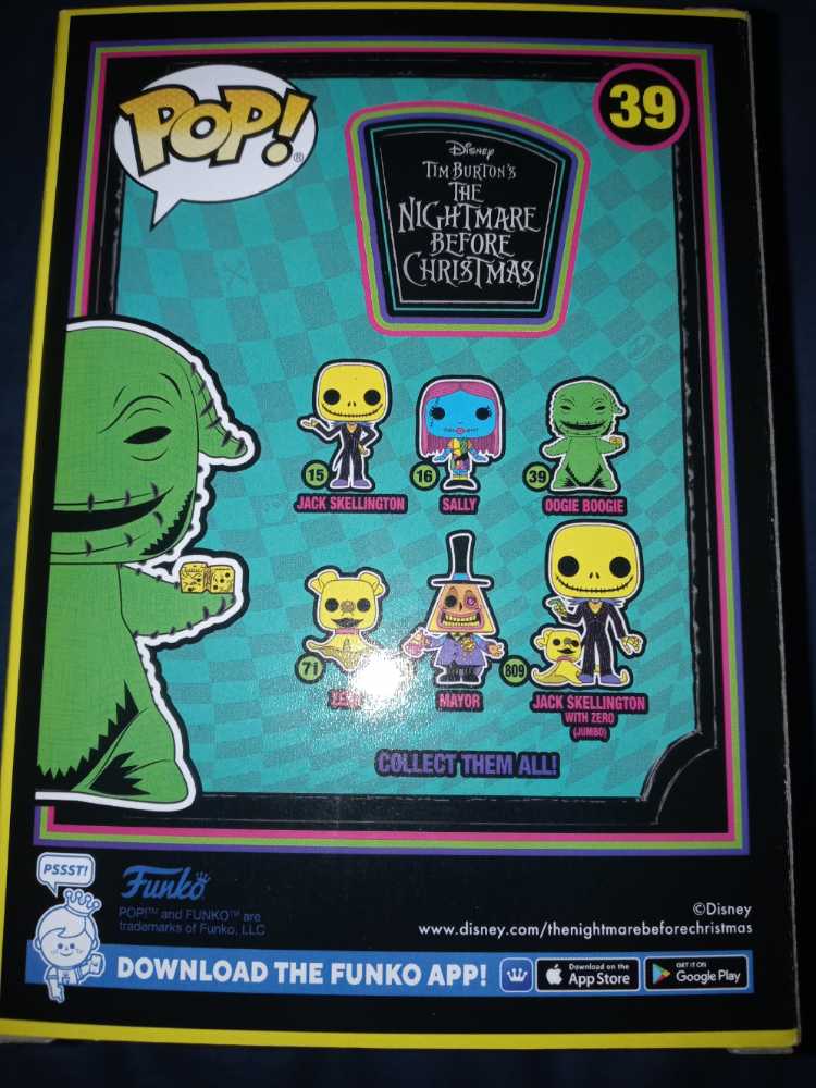 Oogie Boogie (Black Light) #39 - Funko ( Nightmare Before Christmas) (Funko Pop) action figure collectible [Barcode 889698639620] - Main Image 2