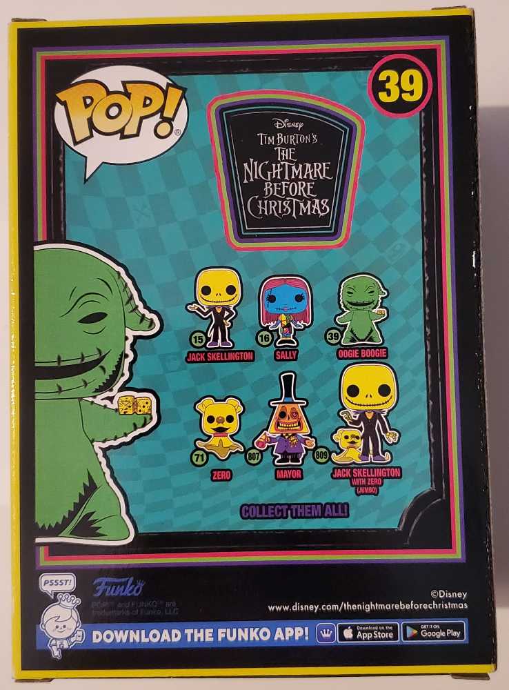 Oogie Boogie (Black Light) #39 - Funko ( Nightmare Before Christmas) (Funko Pop) action figure collectible [Barcode 889698639620] - Main Image 4