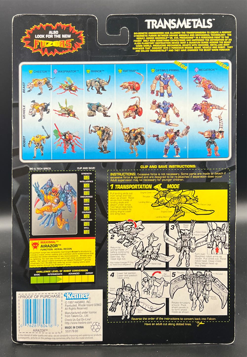 Airazor (Transmetal) - Hasbro (Transformers: Beast Wars) action figure collectible [Barcode 076281804187] - Main Image 2