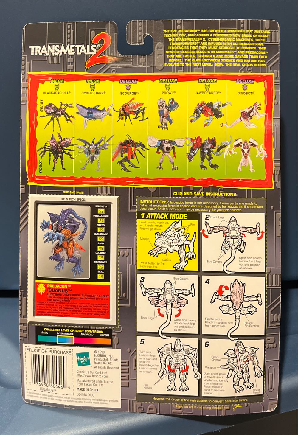 Iguanus (Transmetal 2) - Hasbro (Transformers: Beast Wars) action figure collectible [Barcode 076930804469] - Main Image 2