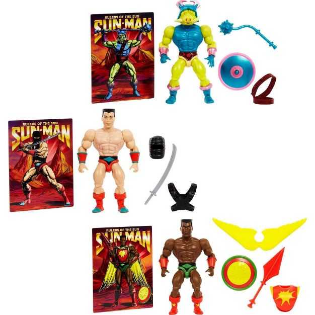 Sun-Man and the Rulers of the Sun 3-Pack (Sun-Man, Space Sumo & Pig-Head) - Mattel (Masters Of The Universe) action figure collectible [Barcode 194735108343] - Main Image 3
