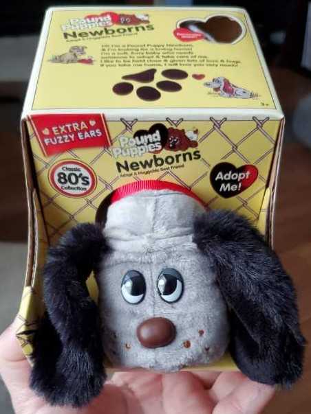 Pound Puppy Basic Fun Pound Puppies Newborns Plush Grey With Dark Brown Spots Fuzzy Ears  action figure collectible [Barcode 885561381993] - Main Image 2