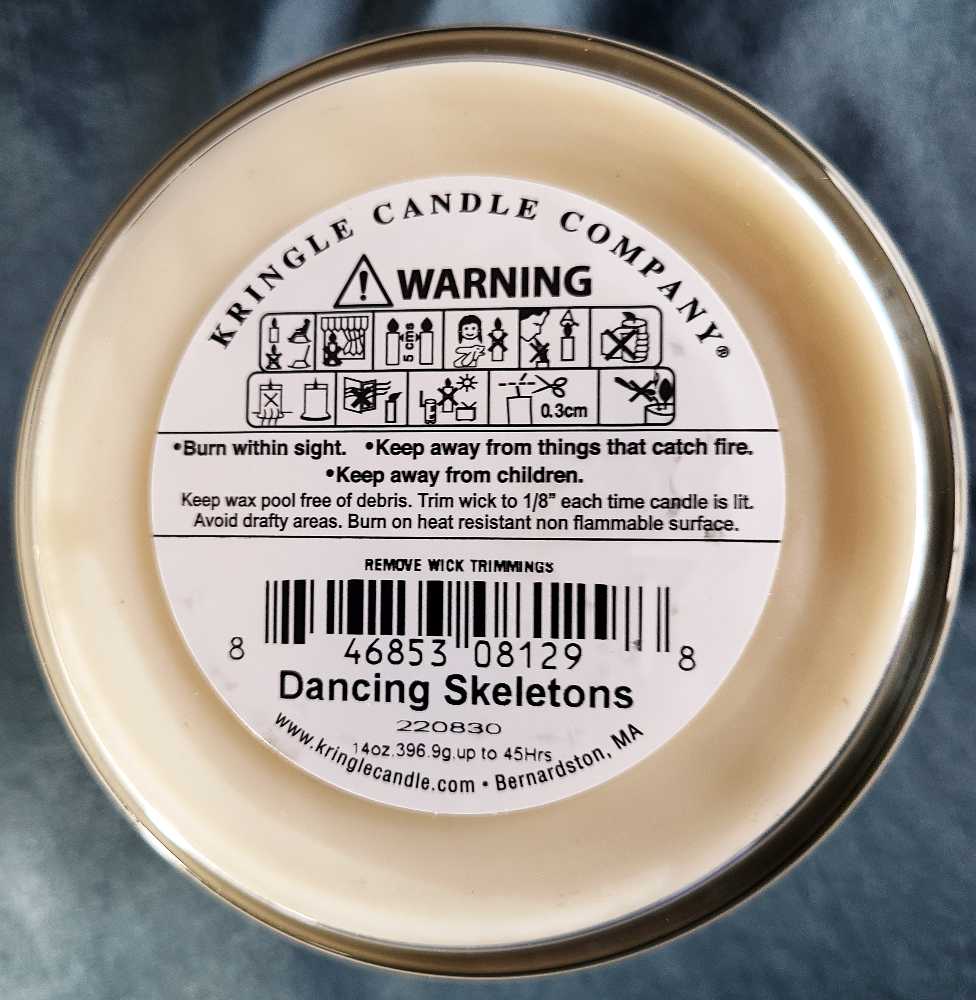 CANDLE: Halloween Kringle 3 Wick Dancing Skeletons 2022 - Kringle Candle (Halloween Candles) action figure collectible [Barcode 846853081298] - Main Image 2