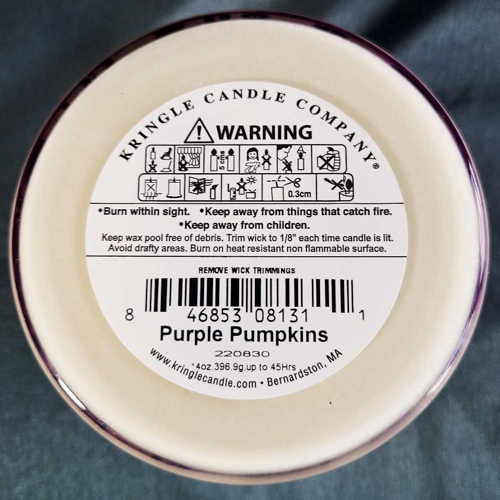 CANDLE: Halloween Kringle 3 Wick Purple Pumpkins 2022 - Kringle Candle (Halloween Candles) action figure collectible [Barcode 846853081311] - Main Image 2