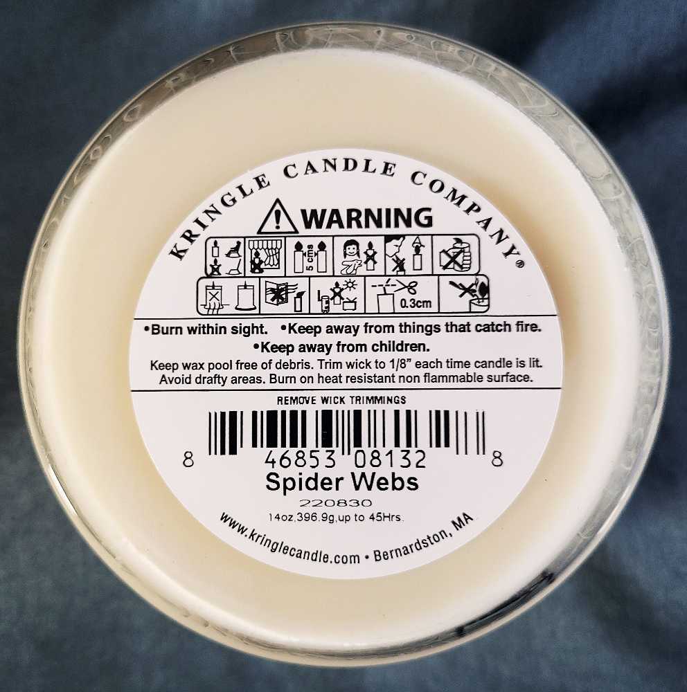 CANDLE: Halloween Kringle 3 Wick Spider Webs 2022 - Kringle Candle (Halloween Candles) action figure collectible [Barcode 846853081328] - Main Image 2