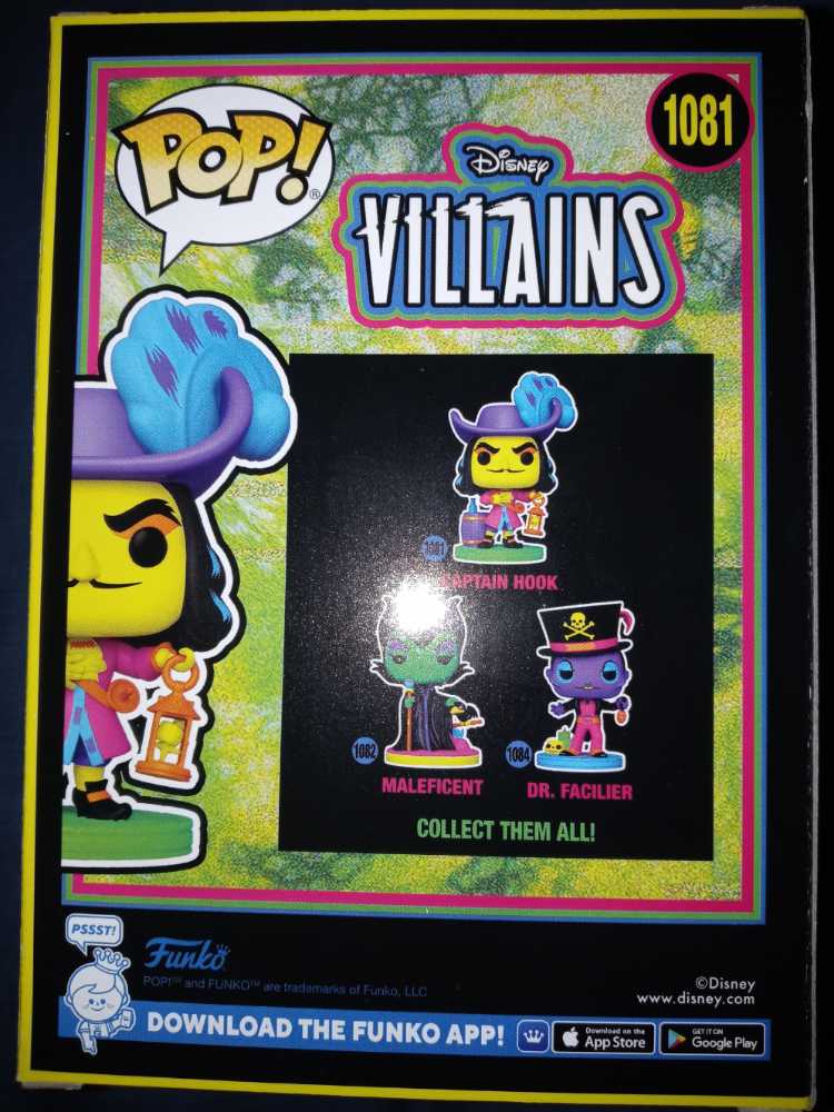 #1081 Disney : Villains: Captain Hook  - Funko (Disney Villains) (Funko Pops) action figure collectible [Barcode 889698603959] - Main Image 2
