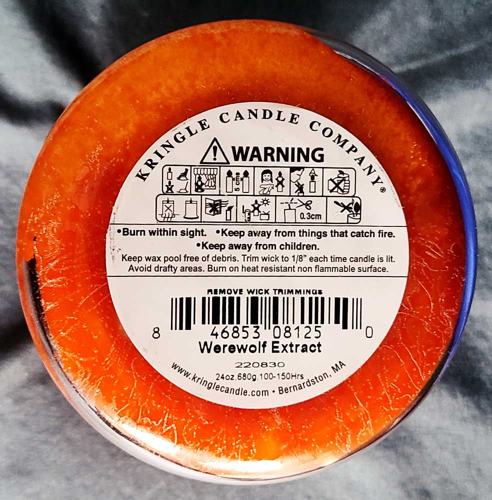 CANDLE: Halloween Country Candle Werewolf Extract  2022 Kringle - Kringle Candle (Halloween Candles) action figure collectible [Barcode 846853081250] - Main Image 2