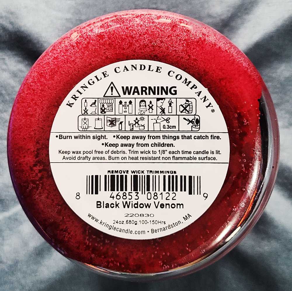CANDLE: Halloween Country Candle Black Widow Venom  2022 Kringle  - Kringle Candle (Halloween Candles) action figure collectible [Barcode 846853081229] - Main Image 2