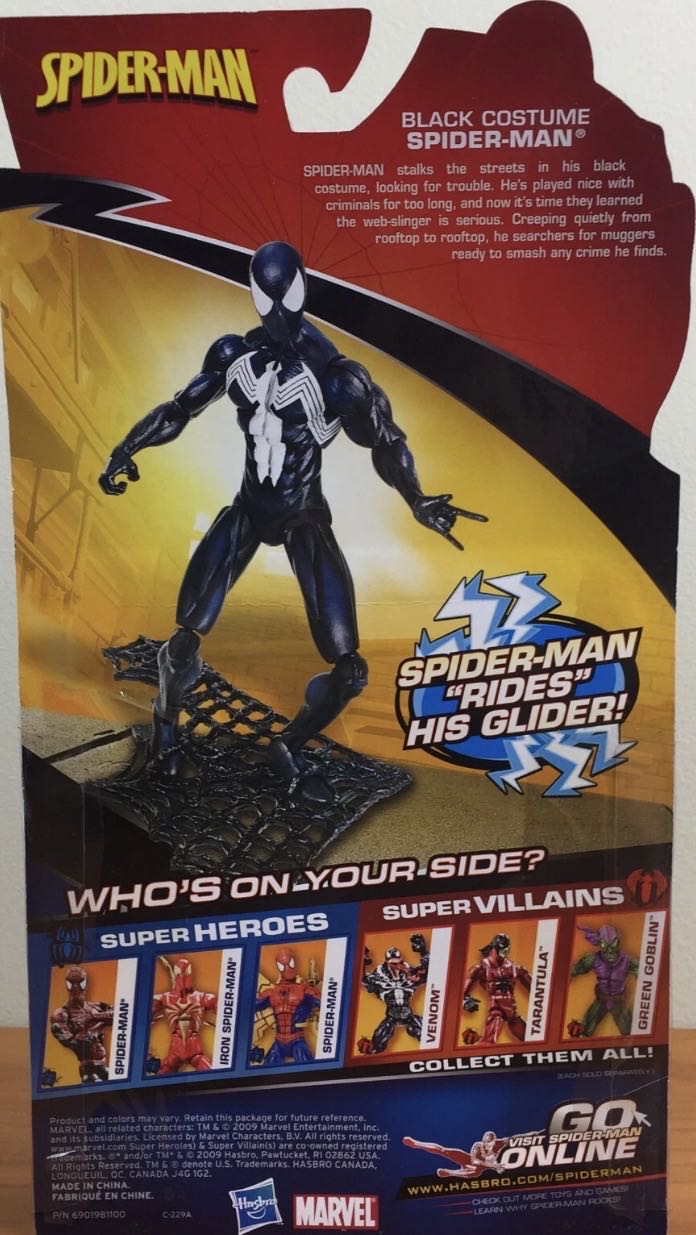 Spider-Man, Black Costume - Hasbro (Spider-Man Classics) action figure collectible [Barcode 653569436331] - Main Image 3