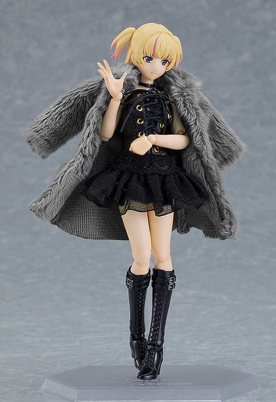 Figma Female Body (Yuki) with Black Corset Dress + Fur Coat Outfit - Max Factory / Good Smile Company (figma Styles) action figure collectible - Main Image 2