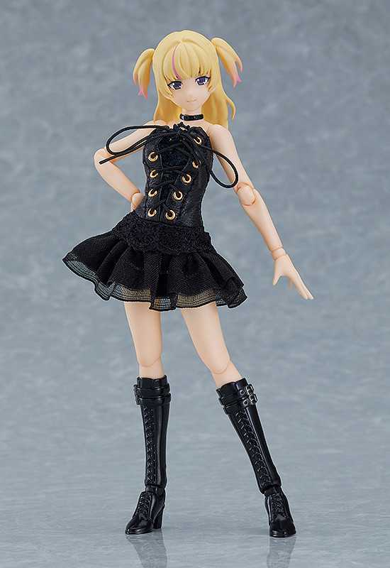 Figma Female Body (Yuki) with Black Corset Dress + Fur Coat Outfit - Max Factory / Good Smile Company (figma Styles) action figure collectible - Main Image 3