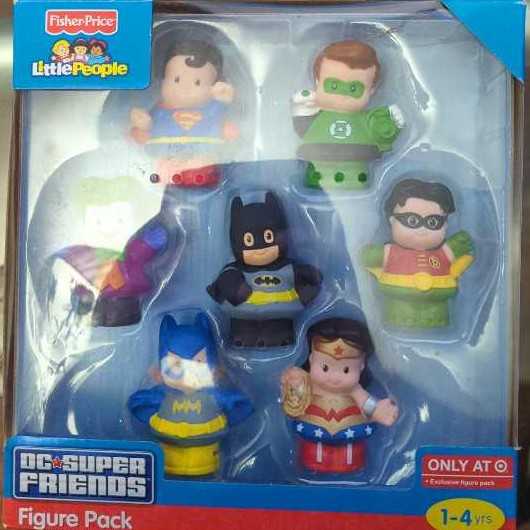 Little People Fisher Price Dc Super Friends Exclusive Figure Pack Of 7  action figure collectible [Barcode 746775195427] - Main Image 1