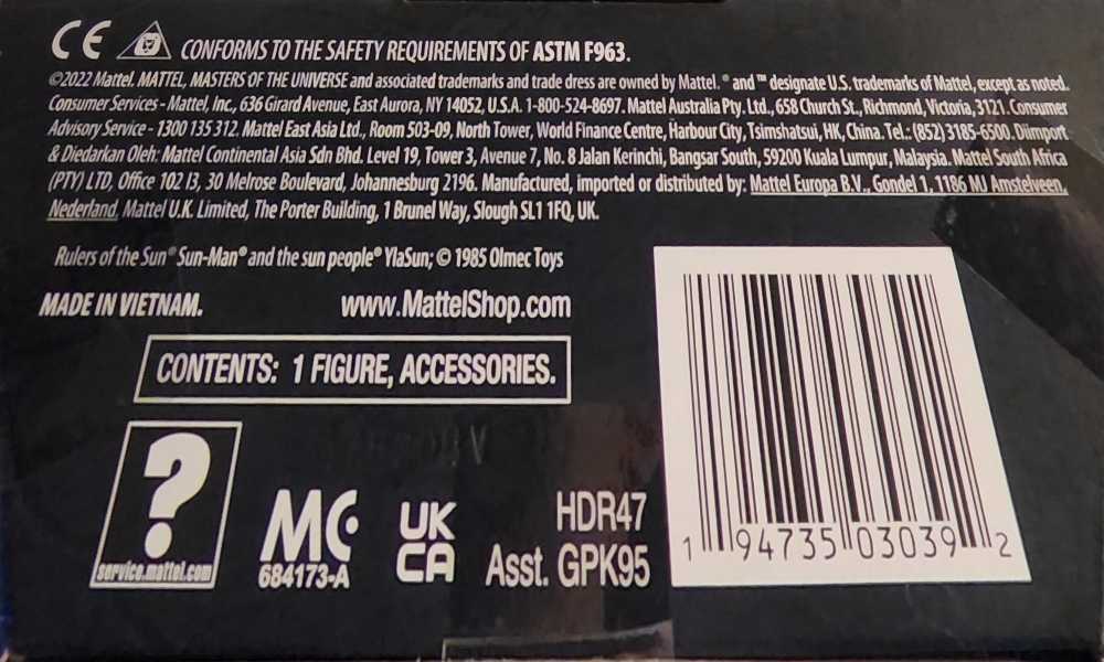 Sun-Man - Mattel (Masters of the Universe: Masterverse) action figure collectible [Barcode 194735030392] - Main Image 4