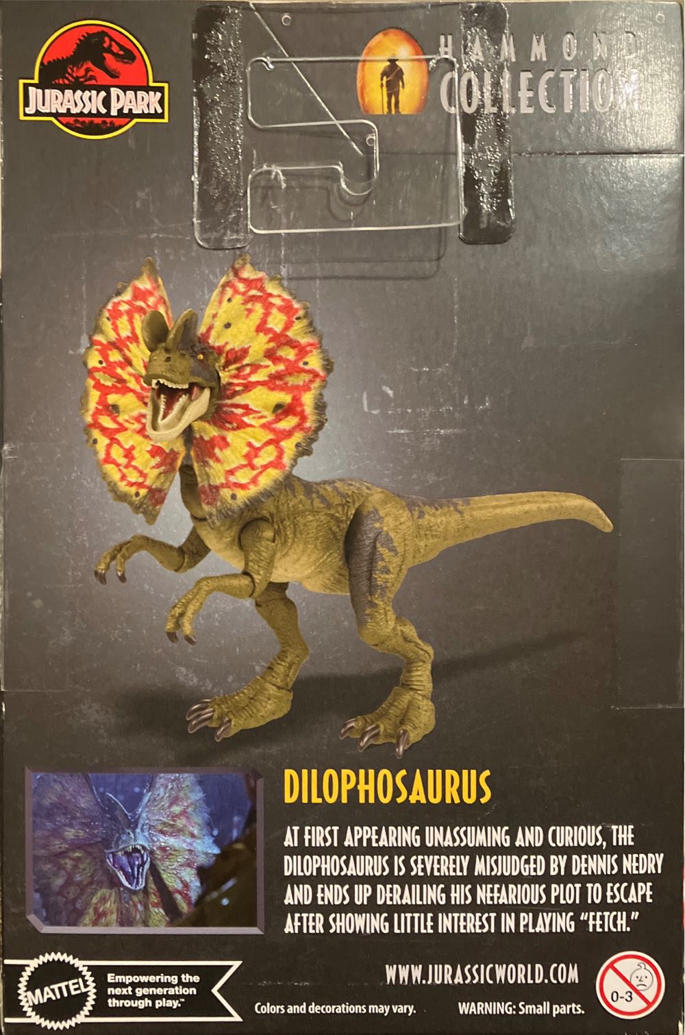 Dilophosaurus - Mattel (Jurassic Park) action figure collectible [Barcode 194735039968] - Main Image 2