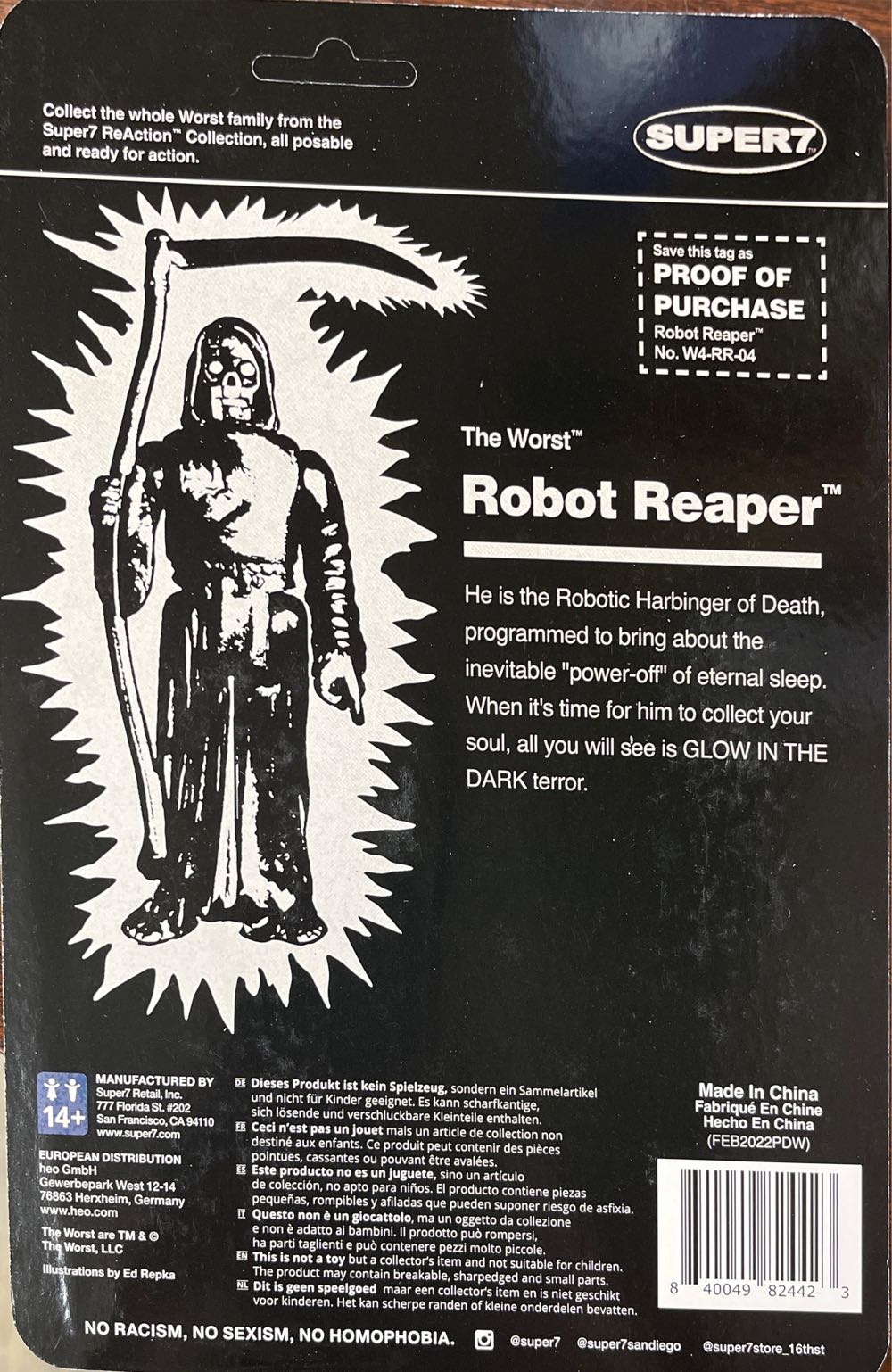 Robot Reaper GID Remco Style Packaging - Super 7 action figure collectible [Barcode 840049824423] - Main Image 2