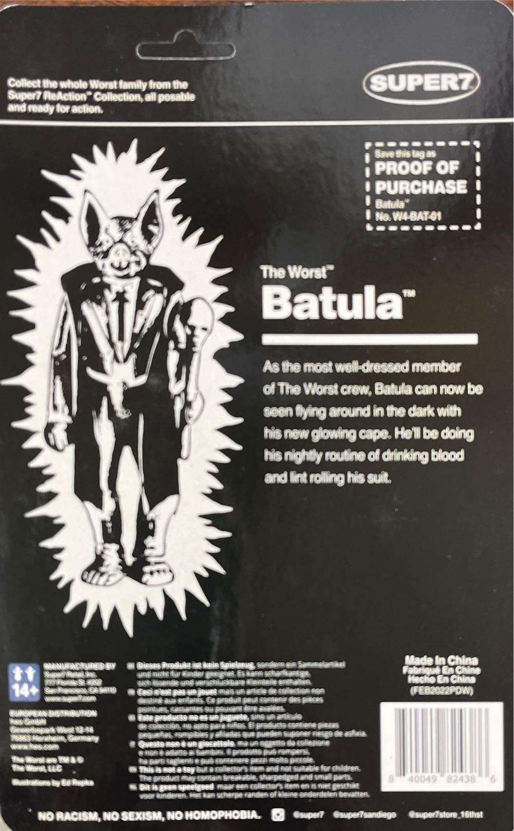 Batula GID Remco Style Packaging - Super 7 action figure collectible [Barcode 840049824386] - Main Image 2