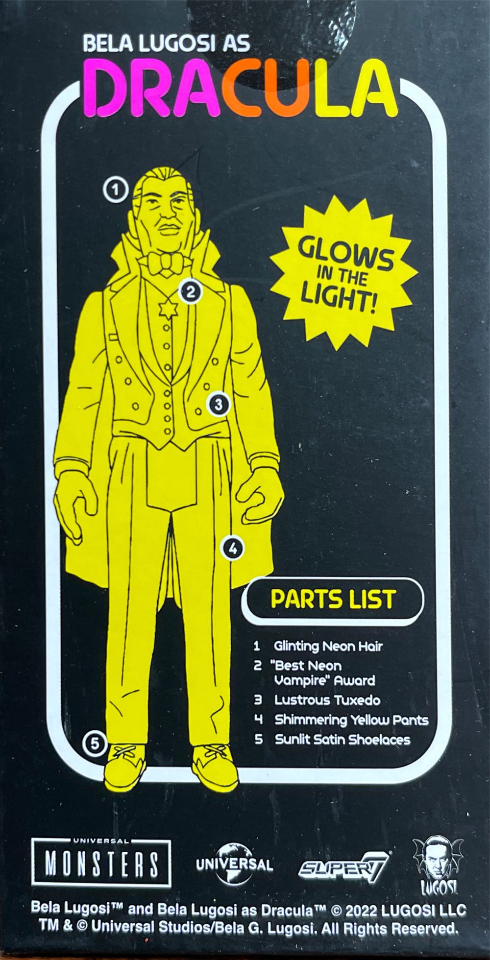 Dracula Day Glow Variant Super 7 - Super 7 action figure collectible [Barcode 840049826045] - Main Image 2