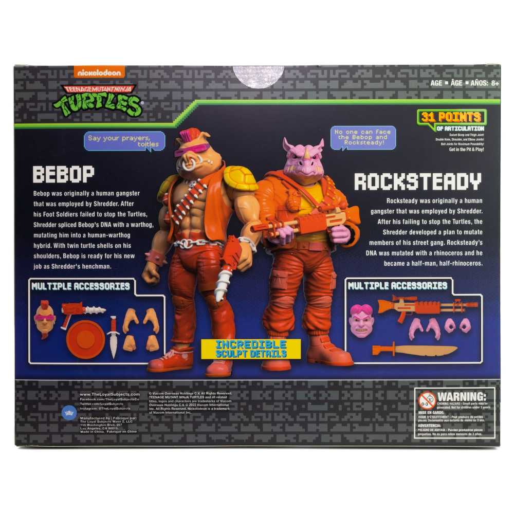 BST AXN Teenage Mutant Ninja Turtles: Arcade Damage Bebop & Rocksteady - The Loyal Subjects (TMNT BST AXN) action figure collectible [Barcode 850039772290] - Main Image 4