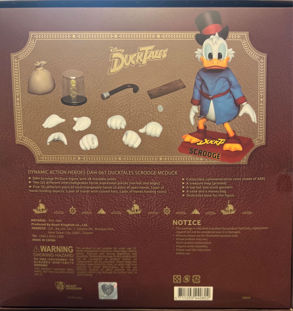 DuckTales Dynamic 8ction Heroes DAH-067 Scrooge McDuck - Beast Kingdom (Disney DuckTales) action figure collectible [Barcode 4711203440802] - Main Image 3