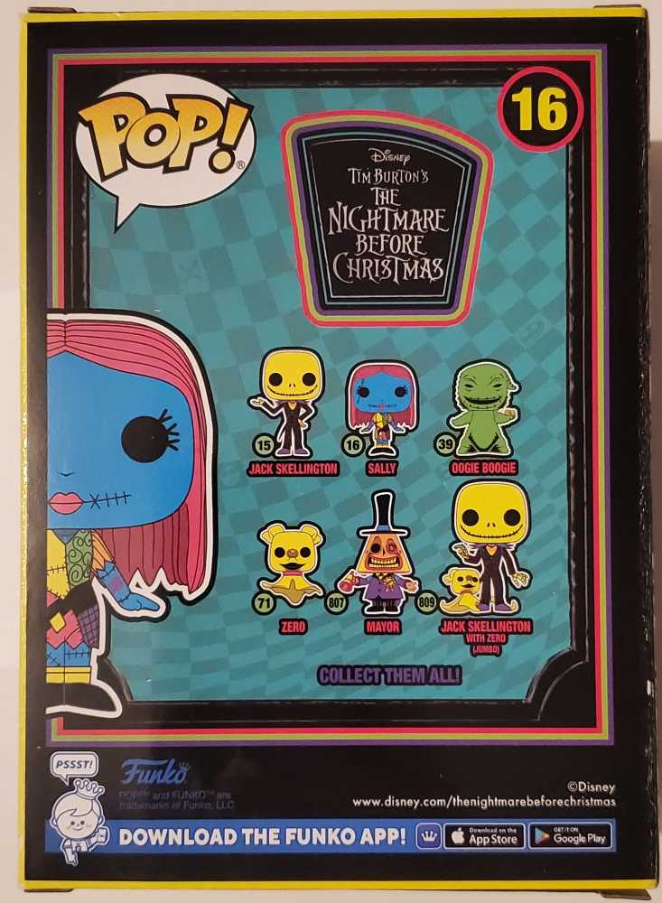 16 Sally (Black Light) - Disney: The Nightmare Before Christmas - Funko (Funko Pop!) action figure collectible [Barcode 889698639637] - Main Image 4